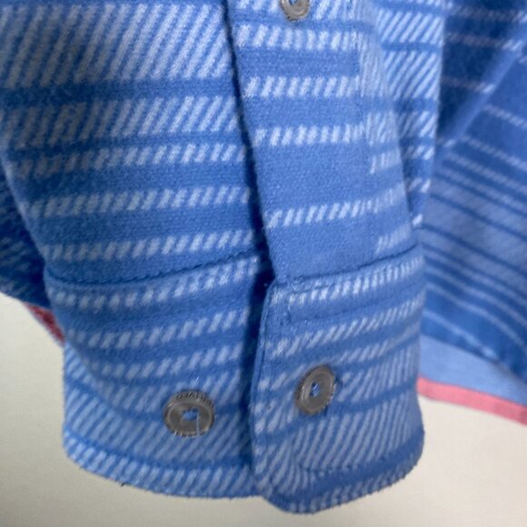 Chubbies Blue Fleece Shirt Jacket Men Size Medium Button Up Long Shacket - Picture 12 of 16